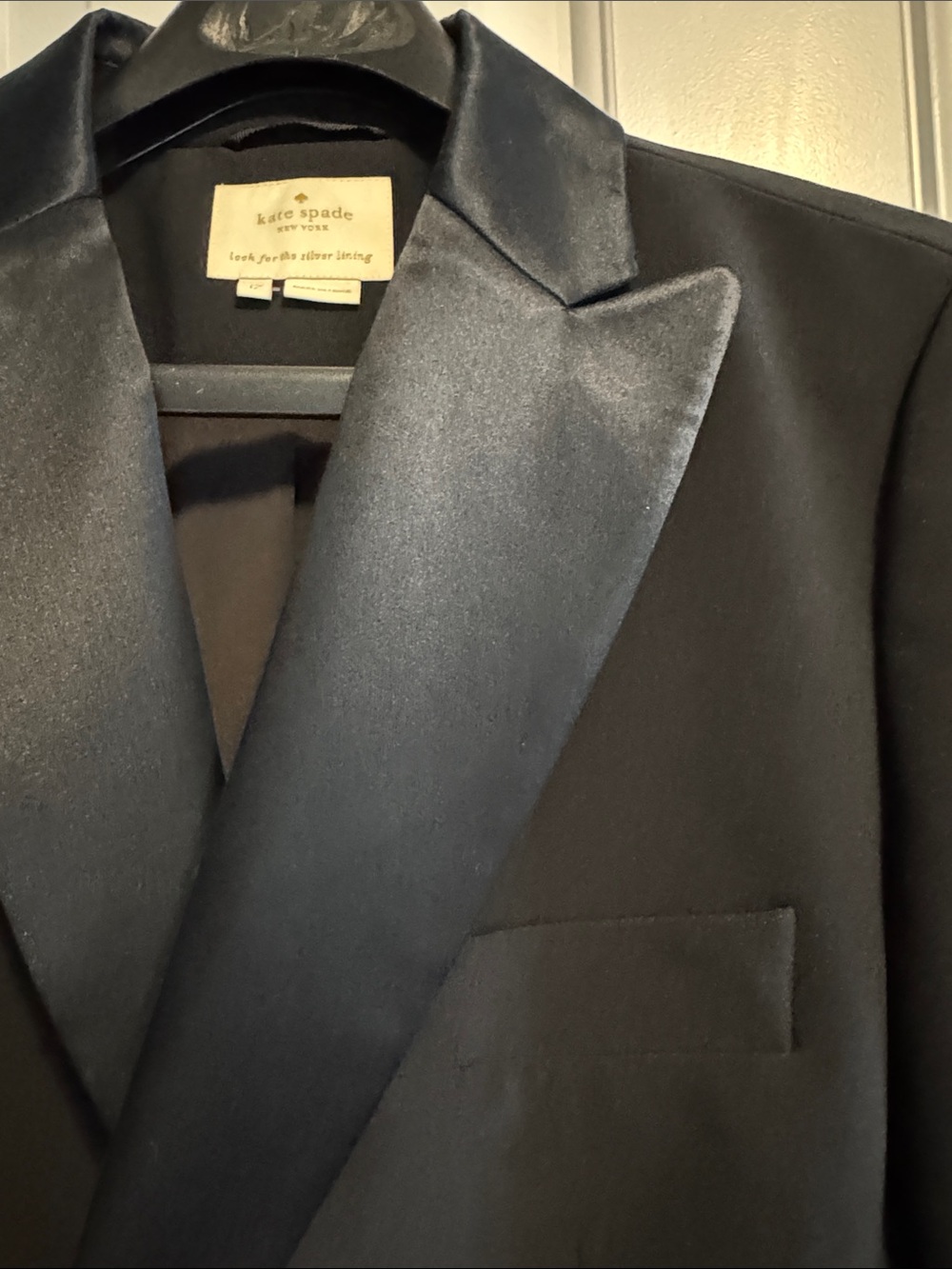 🖤kate spade 🖤Black Satin Lapel Blazer size 12 - Picture 15 of 15
